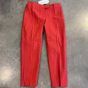 Akris Punto Luxury orange straight leg ankle crop trouser pants women Medium